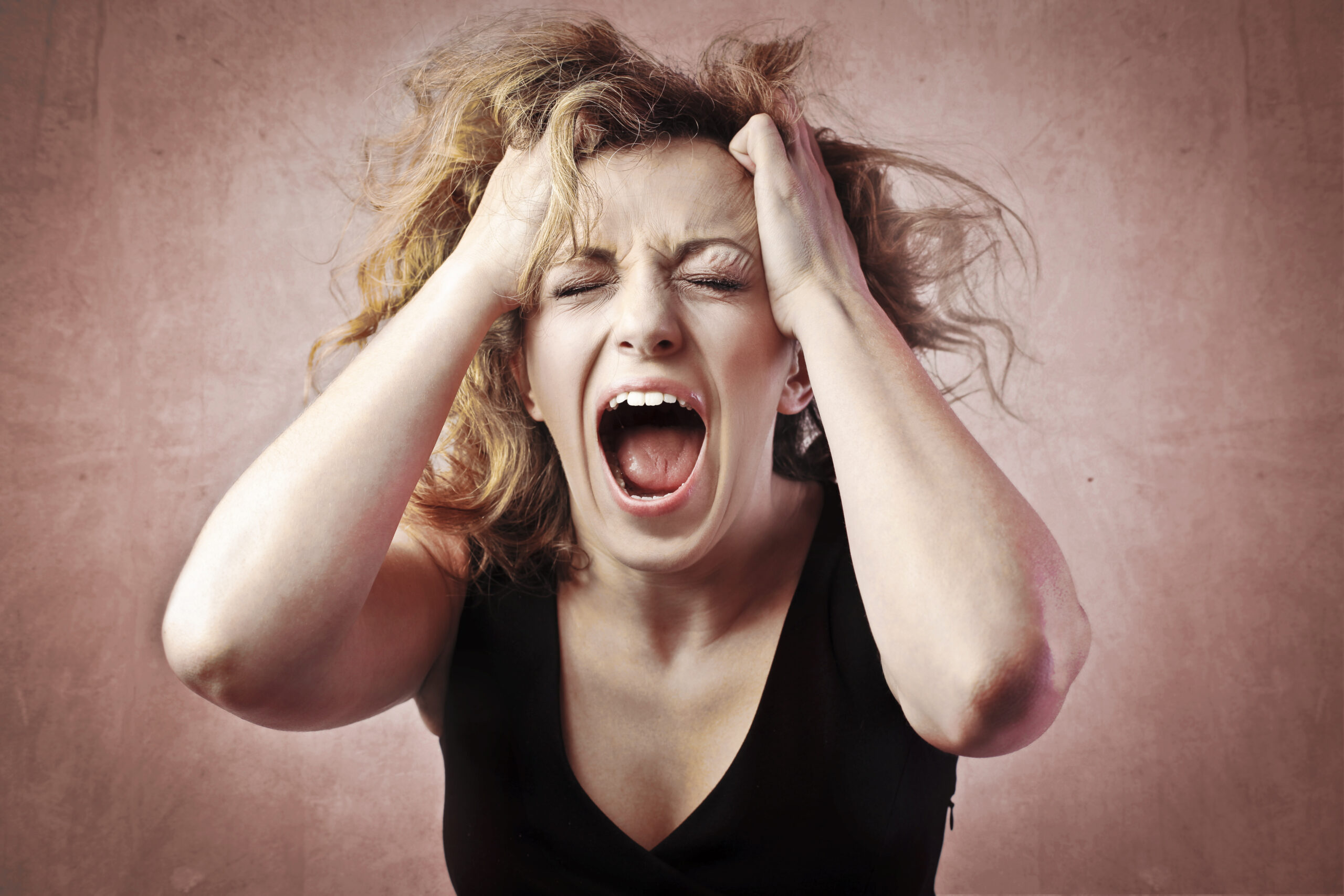 Anger management, angry woman yelling