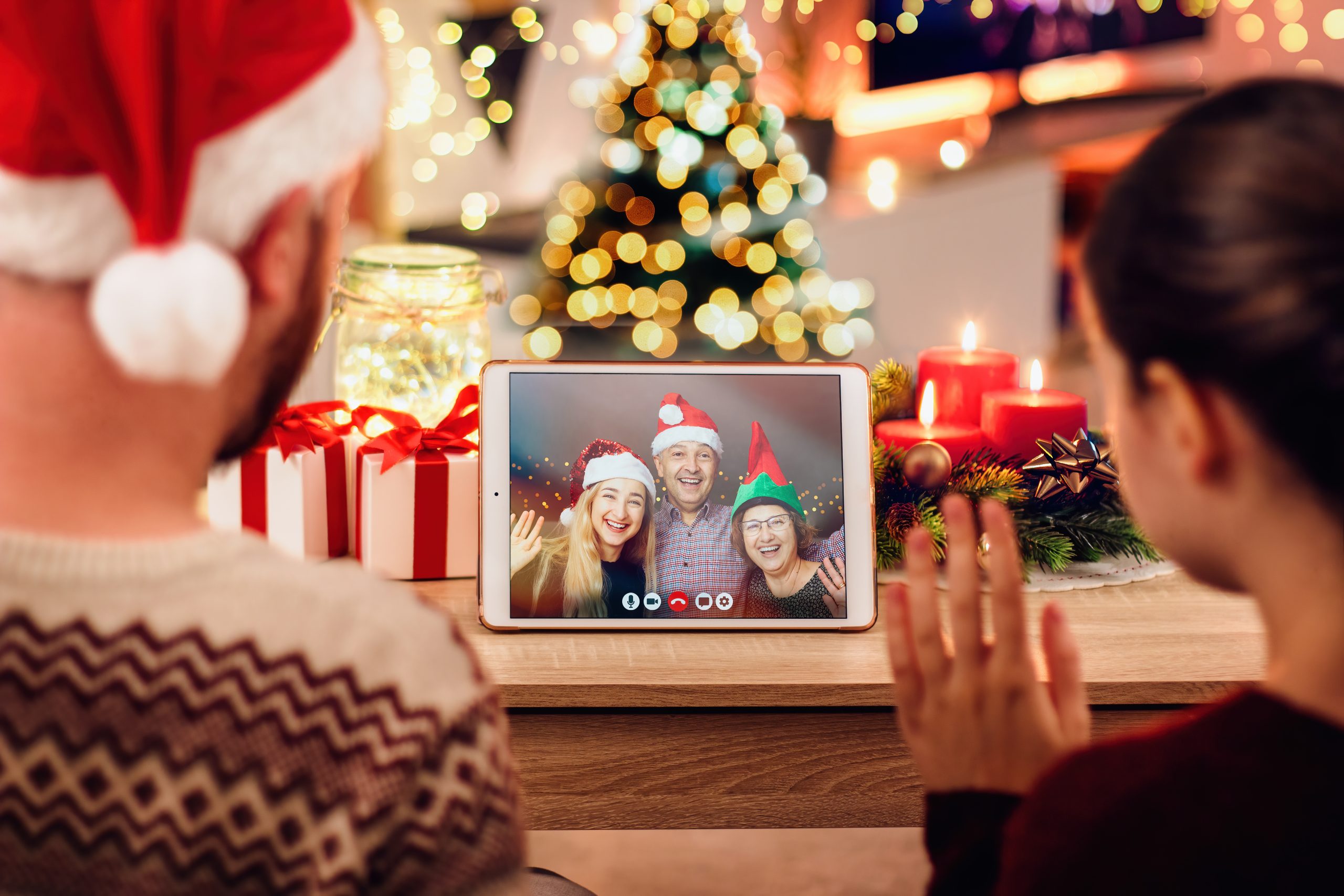 covid christmas, video call over ipad