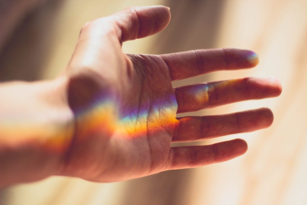 supporting LGBT children, pic of rainbow on hand