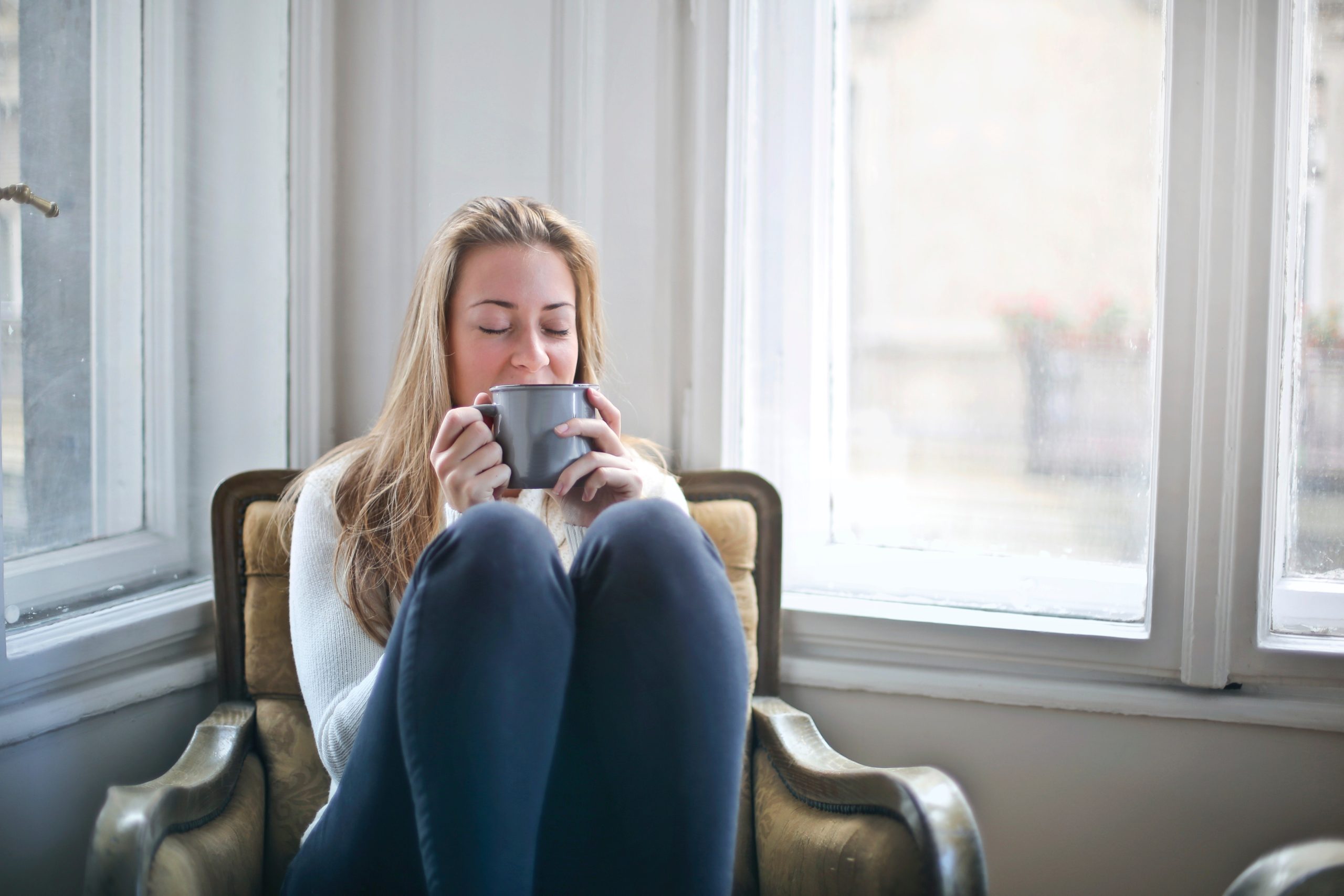 woman relaxing at home, stress free home tips