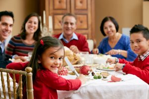 family around xmas dining table