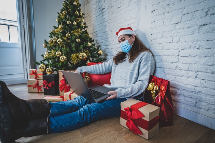 coping at christmas, sad woman by xmas tree