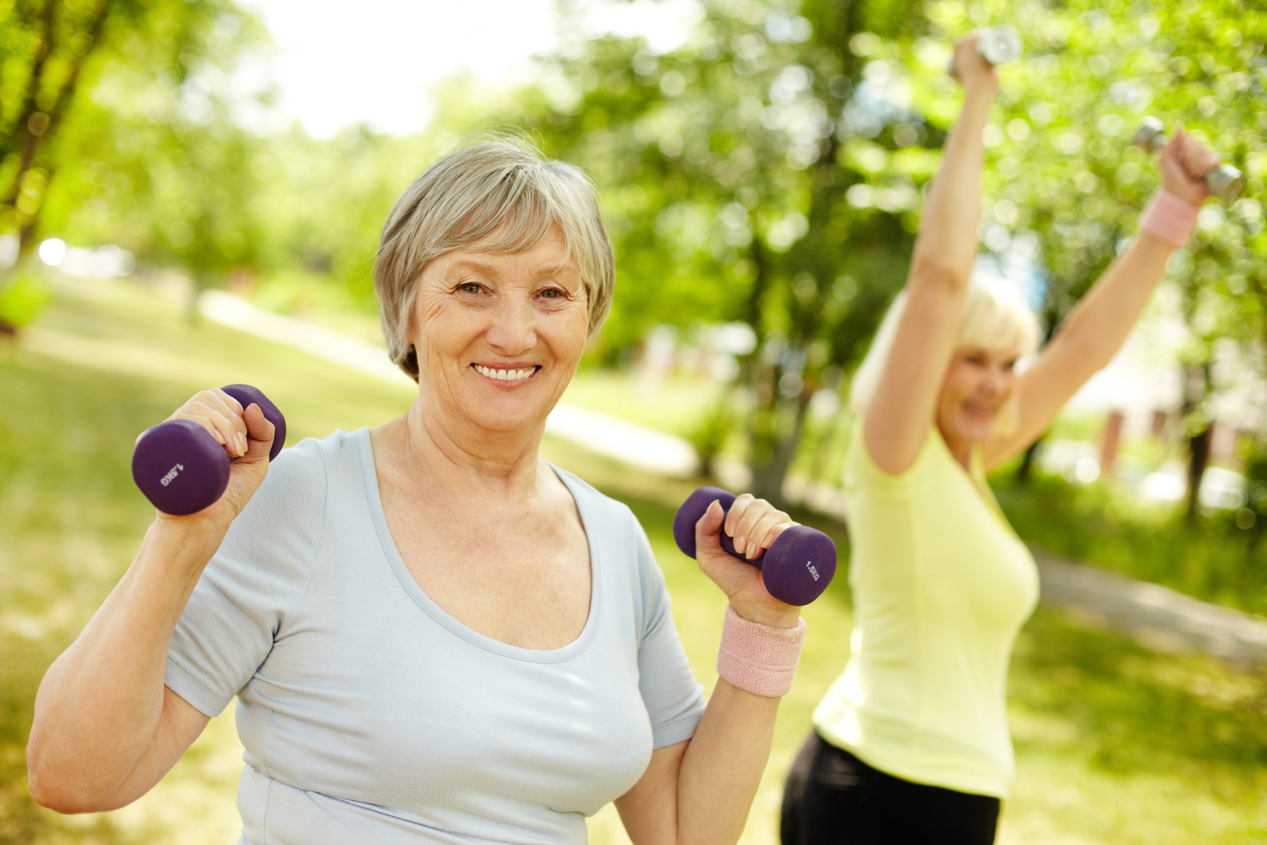mature woman exercising, healthy lifestyle for happiness